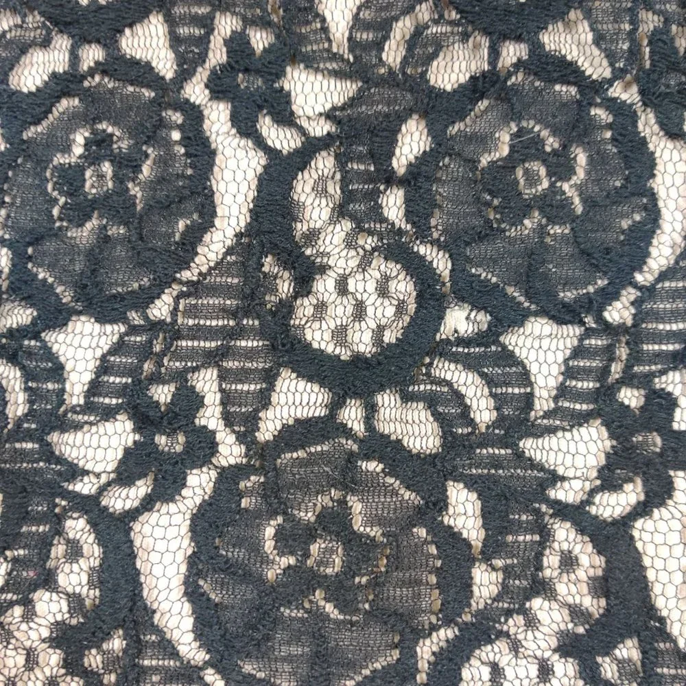 Xhilaration Black Lace Overlay cap sleeve cocktail A-line dress boho short sz M - Picture 5 of 6